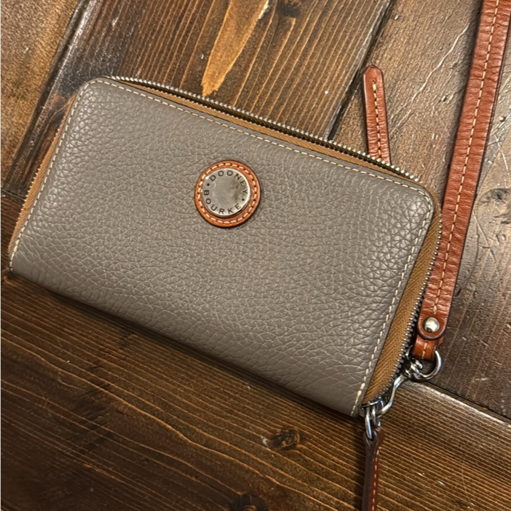 Dooney & Bourke Taupe Leather Wristlet